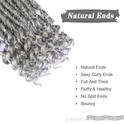 Wholesale Silver Gray Synthetic Braiding Hair Extensions Dreadlocks  Brown Red Soft Straight Faux Locs Crochet Braids Hair
